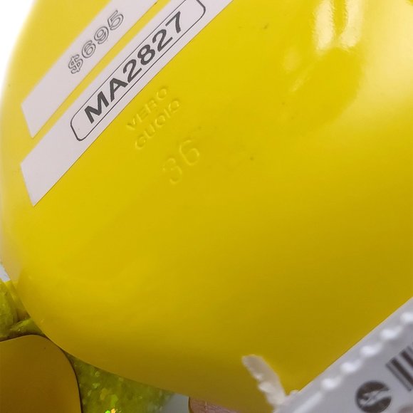 Moschino Wave Straps Glitterd Neon Yellow Slip on Sandals US 6 - Picture 10 of 11